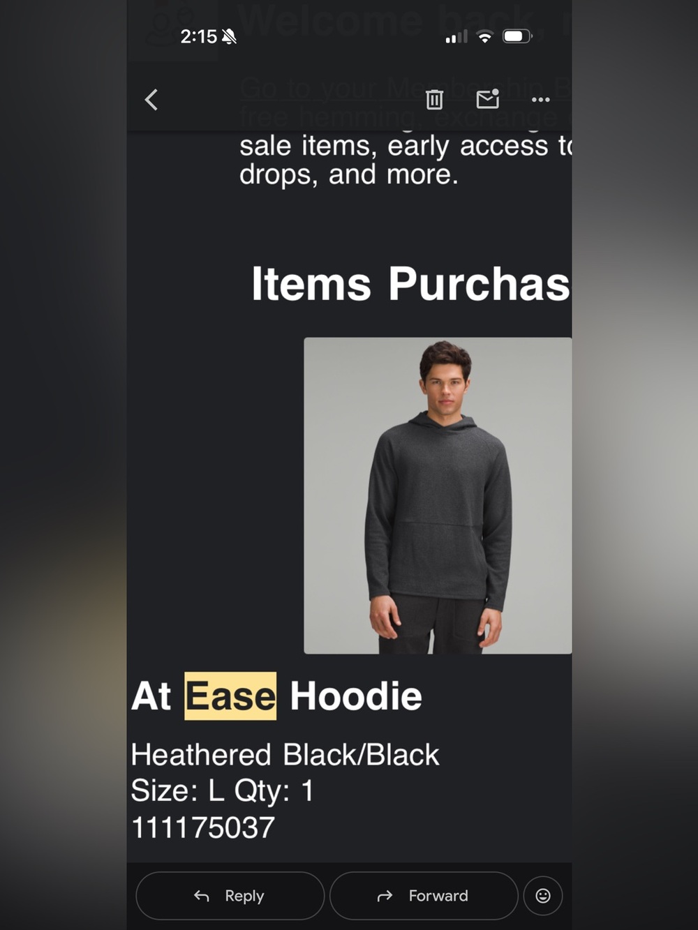 Lululemon men’s at ease hoodie